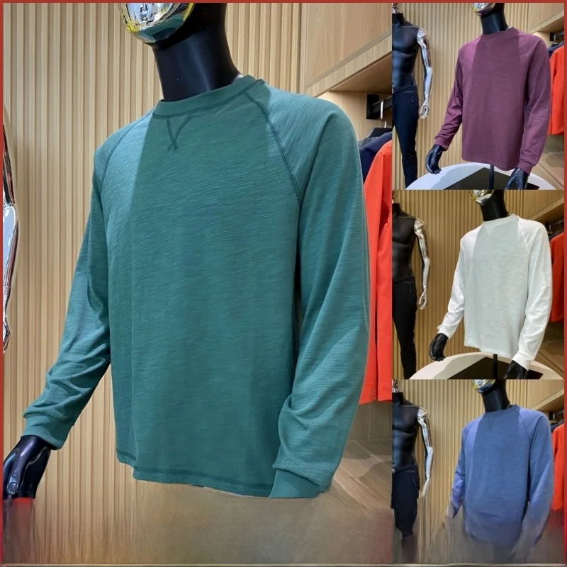 

Cotton Bamboo Rayon Men's T-irt oulder Insert Loose Wide Casual Base Layer Long Sve round Ne Color New Arrival