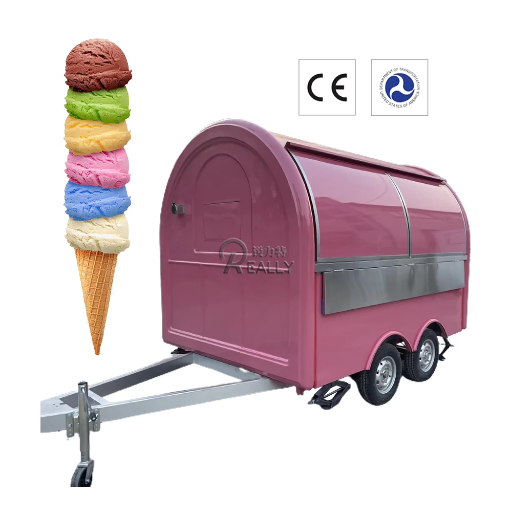 Remorque pour hot-dog, fourgon rond, chariot alimentaire, camion de restauration rapide, collation de crème glacée à vendre, largeur 280, le plus à la mode en Europe, 2023