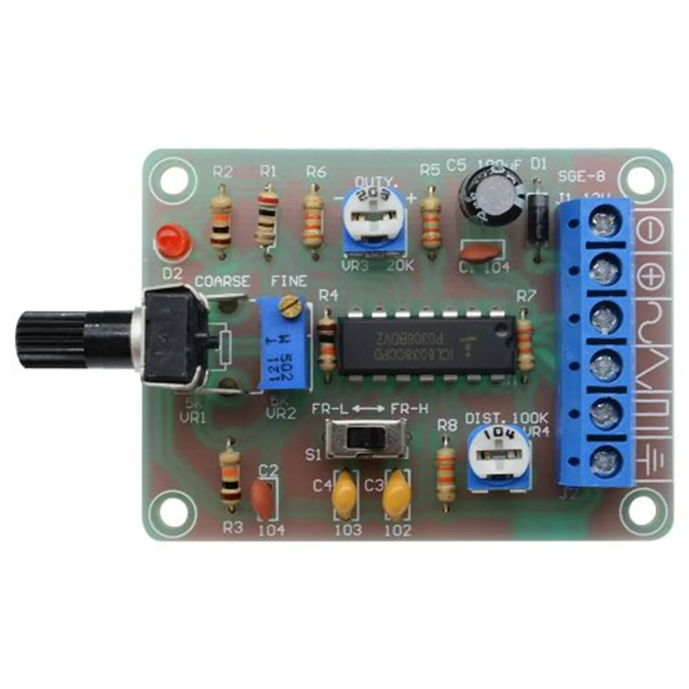 ICL8038 Monolithic Function Signal Generator Module Sine Square Triangle Welded DIY Kit Sine Square Triangle