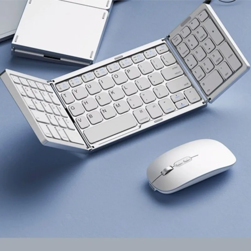 Imagem -06 - Teclado Dobrável sem Fio Portátil Bluetooth Touchpad Celular Tablet Notebook Mouse Conjunto Multi-dispositivo Universal Keycaps 2024