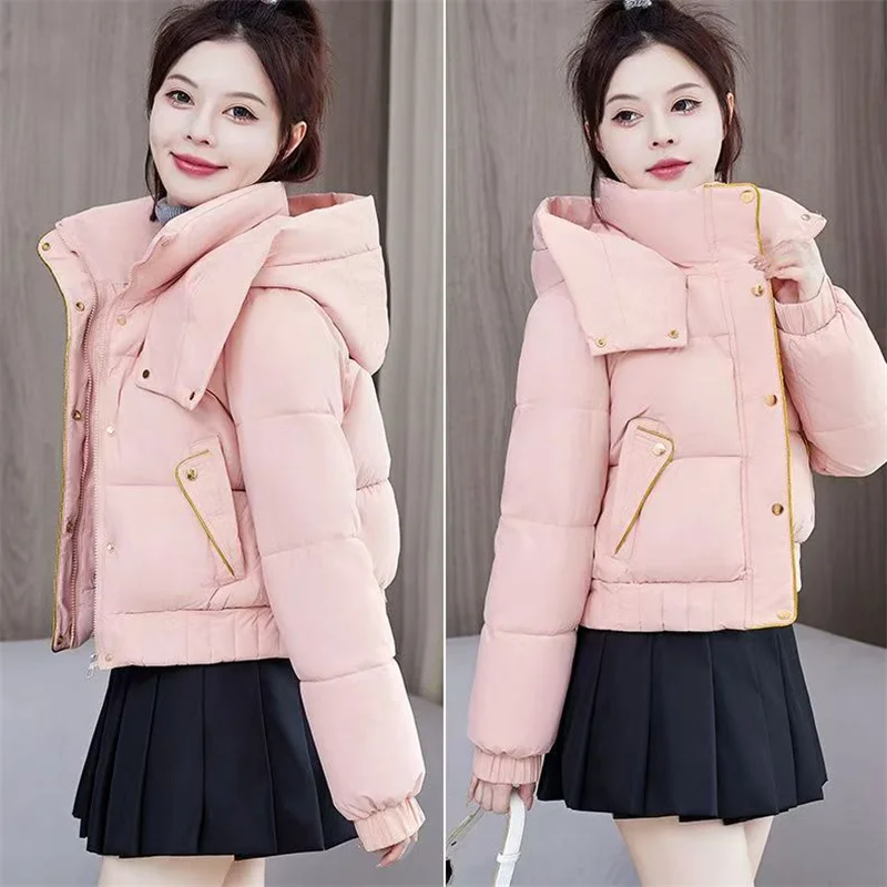 Fashion Down Cotton-padded Jacket Women's 2024 Short Loose Padded Winter Coat Short Cotton-padded Jacket New Temperament Coat