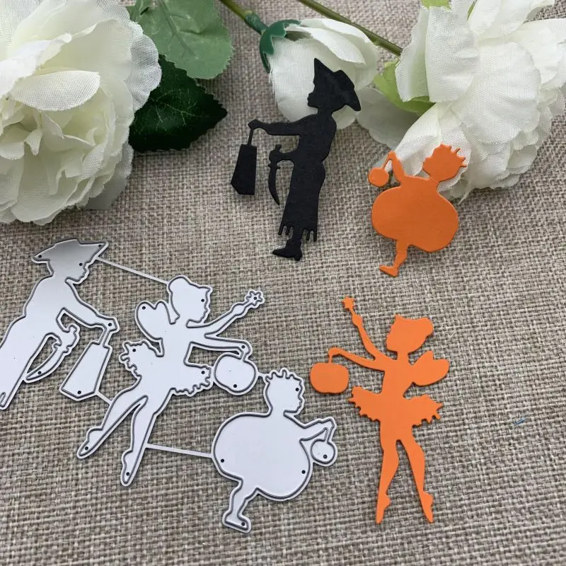 3Pcs Trick Halloween Kids Metal Cutting Dies For DIY Scrapbooking Decorative Embossing Handcraft Die Cutting Template Mold