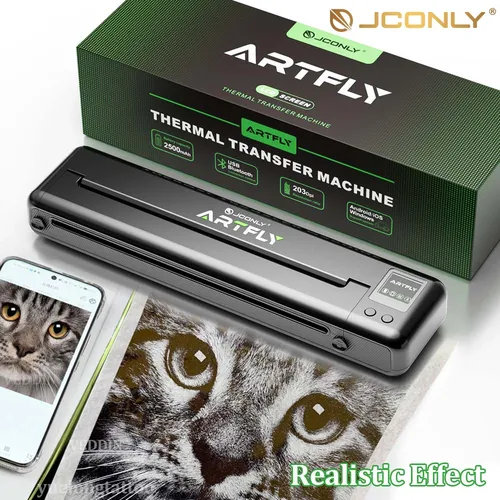 Imagen 2 del producto Impresora inalámbrica profesional, máquina de transferencia de tatuajes, transferencia de plantillas térmicas, Bluetooth, Mini impresoras portátiles de plantillas de tatuaje