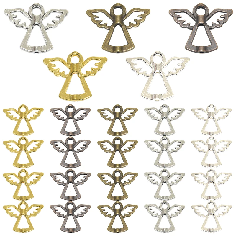 10pcs 5 Color Fairy Angel Frame Charm Alloy Metal Spacer Beads For DIY Bracelet Jewelry Accessories Making