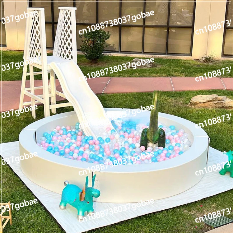 

Circle Soft Play Белая мягкая круглая яма для мячей с горкой