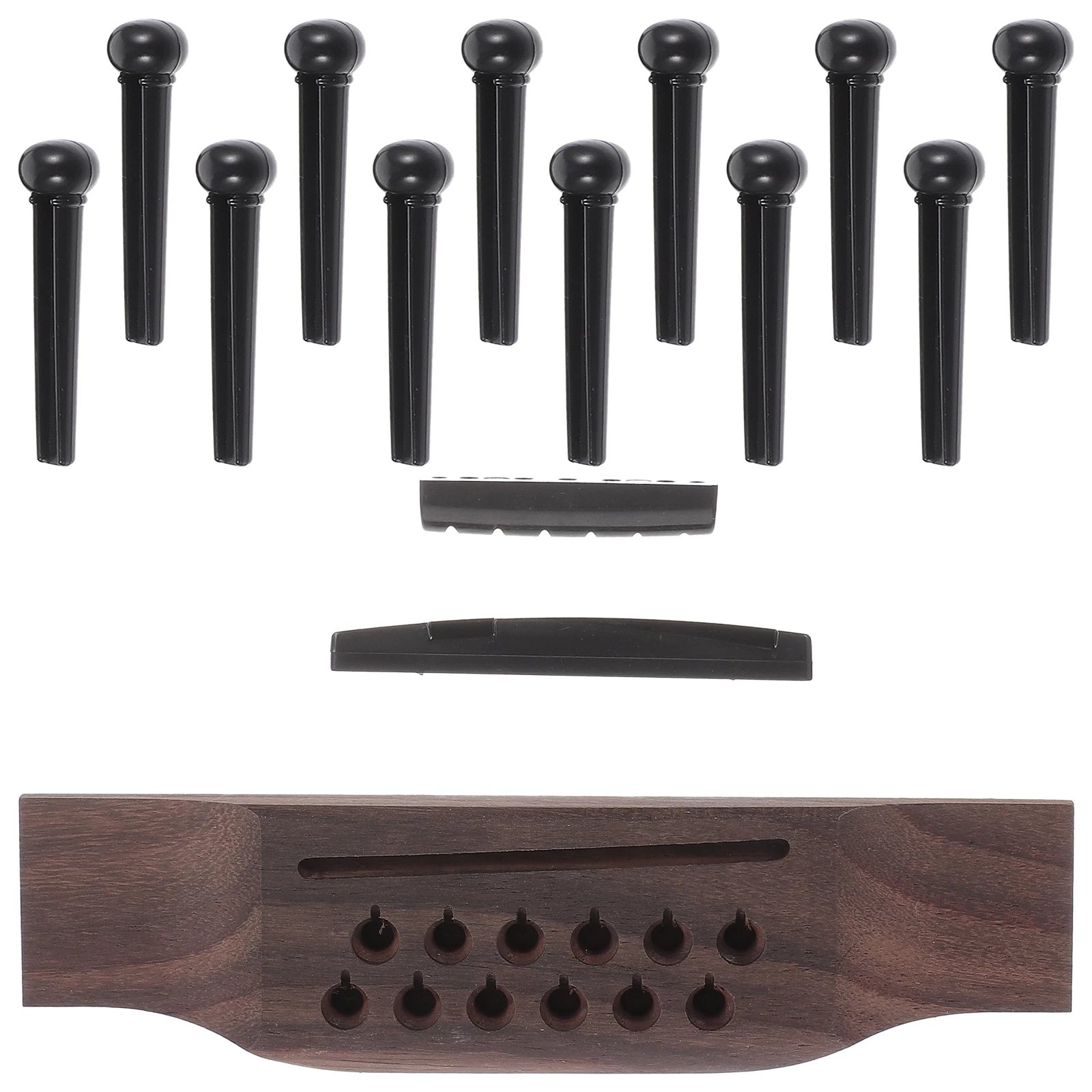 

12 Pieces Acoustic Guitar Bridge Pins Saddle Nut Kit Material String Pegs For Guitar Parts Accessories
