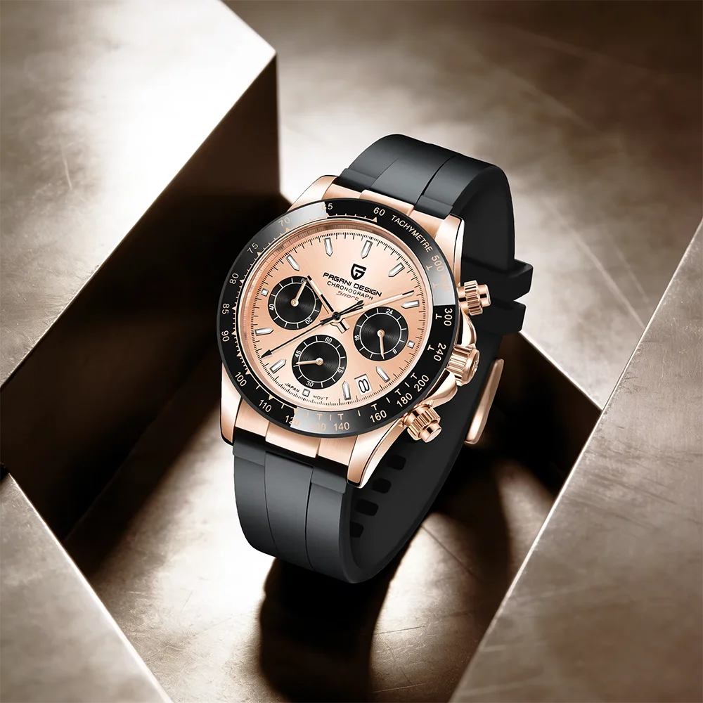 PAGANI DESIGN PD‑1664 2026 Meteorite Dial Men Watch, Sapphire Crystal Quartz Sport Chronograph Luxury Wrist Watch Reloj Hombre