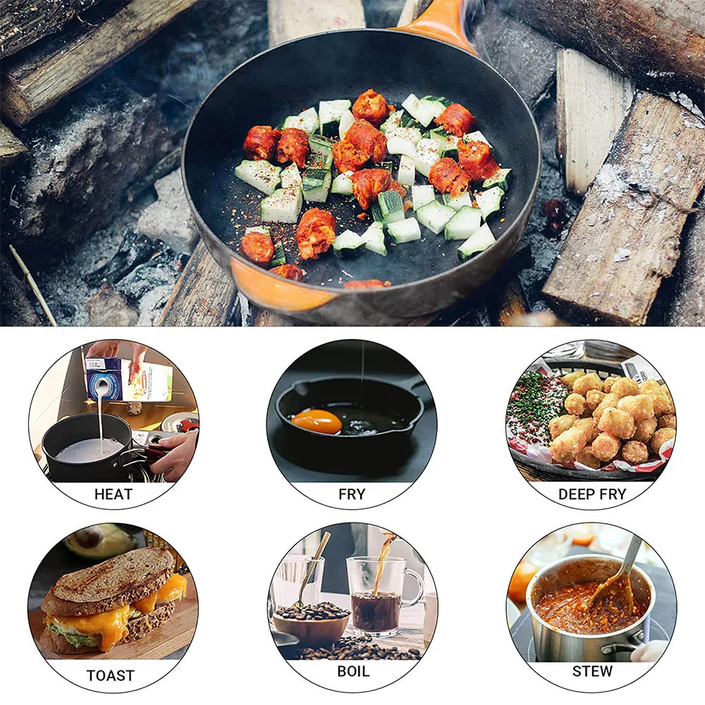 Camping Cookware Kit Nonstick Lightweight Backpacking Cooking Set Outdoor Cook Gear Pot Pan Bowl for Family Hiking Picnic Travel