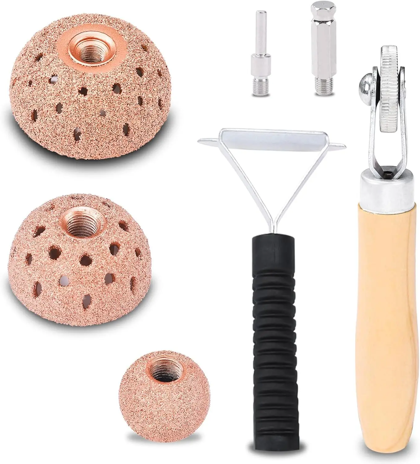 

Tire Patch Repair Kit with Tungsten Carbide Buffing Wheels 25mm-55mm, Rolling Scraper Cutter for Car Tire Grinding & Polishing