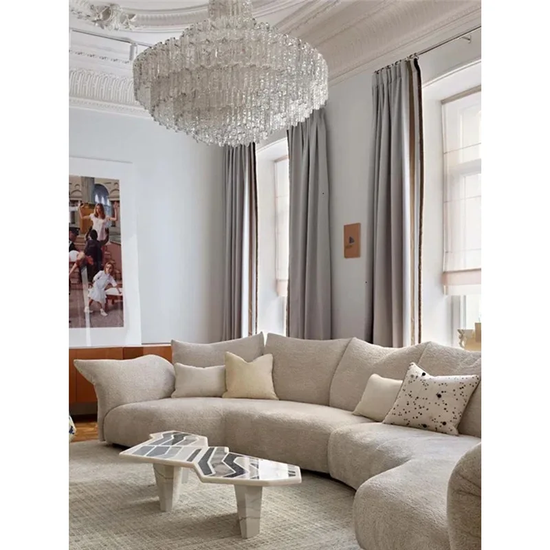 Internet celebrity petal sofa, living room curved super deep sofa