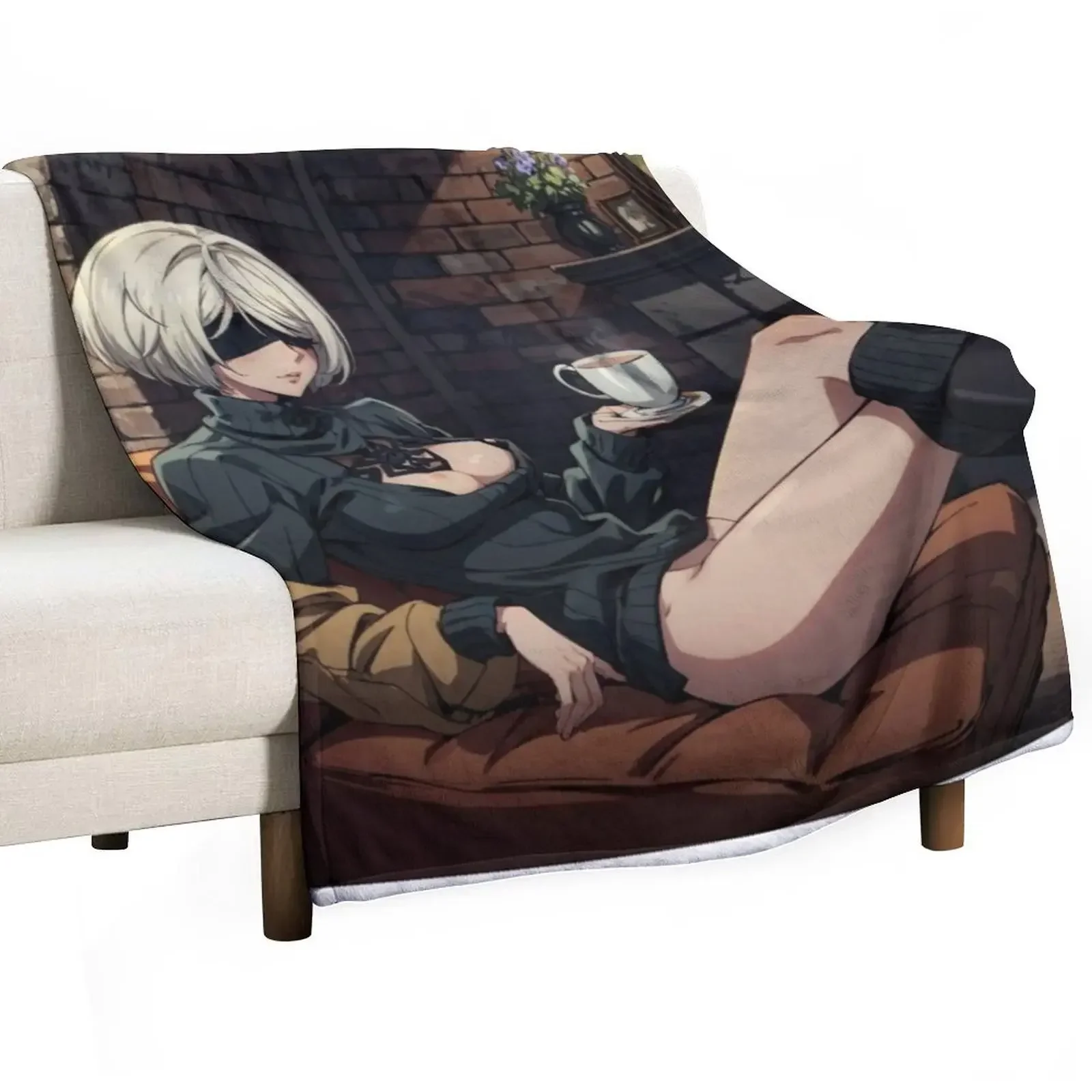 2B Nier: Automata Throw Blanket funny gift blankets ands Sofa Blankets