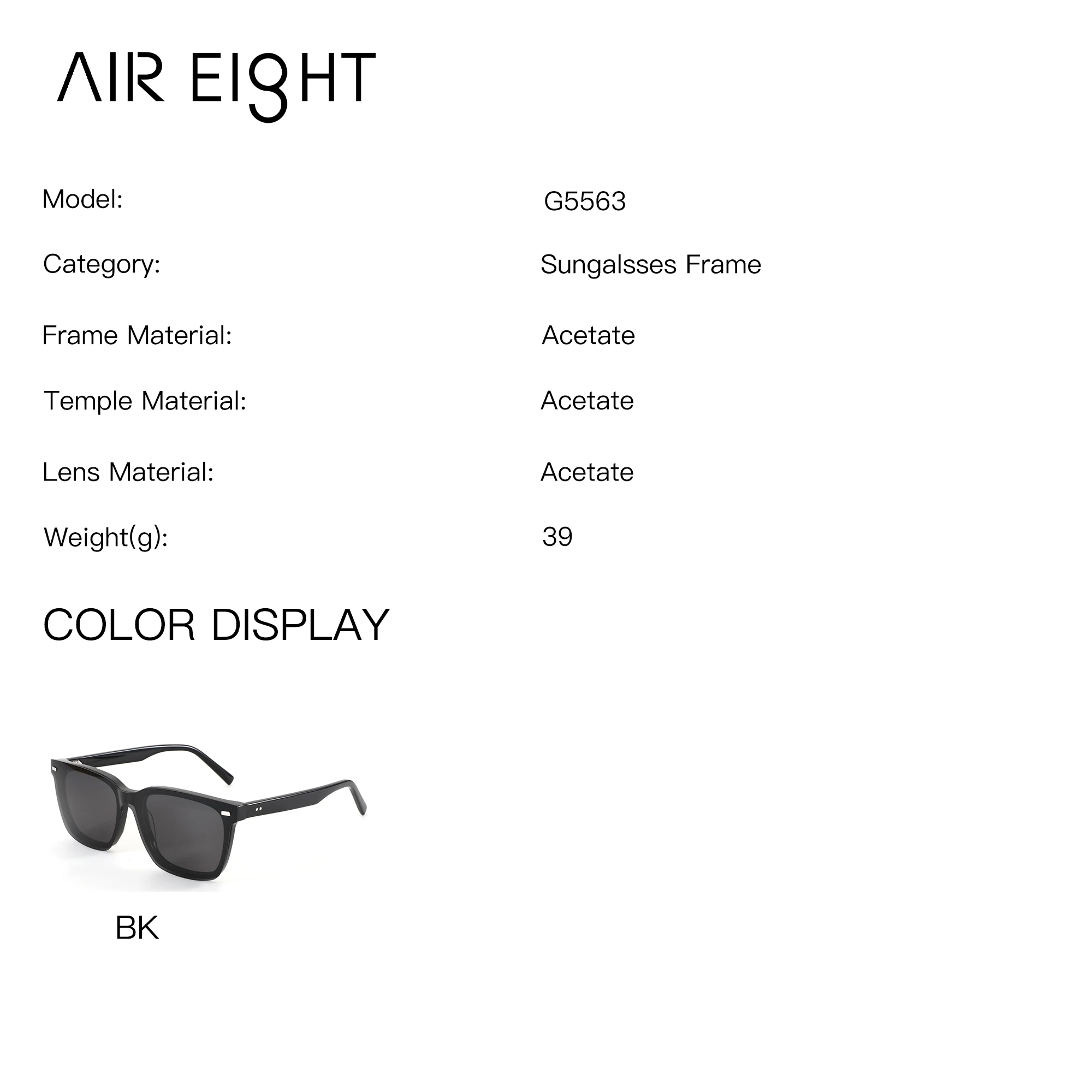 AIREIGHT M Size Men's Acetate Square UV400 Magnetic Clip On Prescription Glasses  Anti Blue Light Progressive Optical Eyeglasses