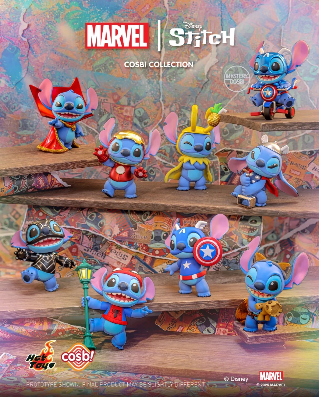 Disney Marvel Comics Marvel Stitch COSBI Mini figura de caja ciega muñeca de moda hermoso regalo