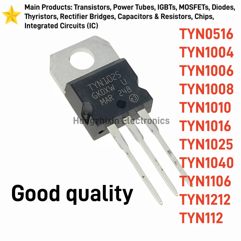 10PCS NEW TYN0516 TYN1004 TYN1006 TYN1008 TYN1010 TYN1016 TYN1025 TYN1040 TYN1106 TYN1212 TYN112 TO-220 SCR Thyristor