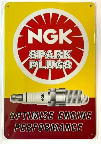NGK Spark Plugs Neuartiges Metallschild; Wandkunst