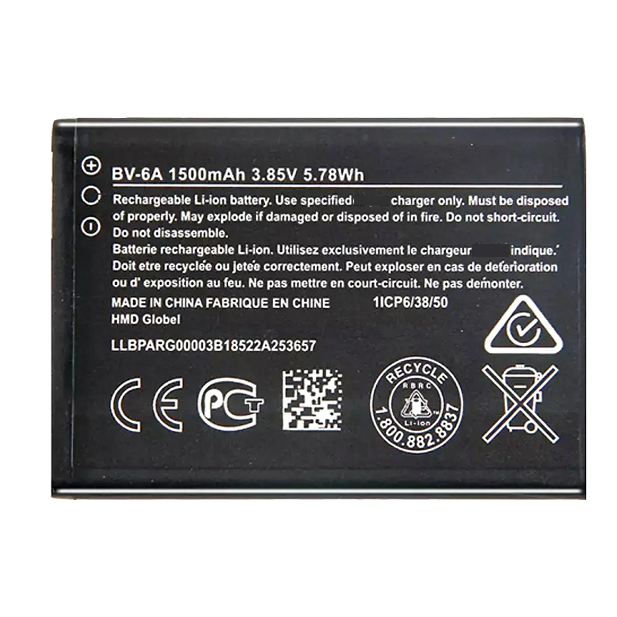 Batteria originale 1500mAh BV 6A BV6A BV-6A per Nokia Banana 2060 3060 5250 C5-03 8110 4G Batterie Batteria