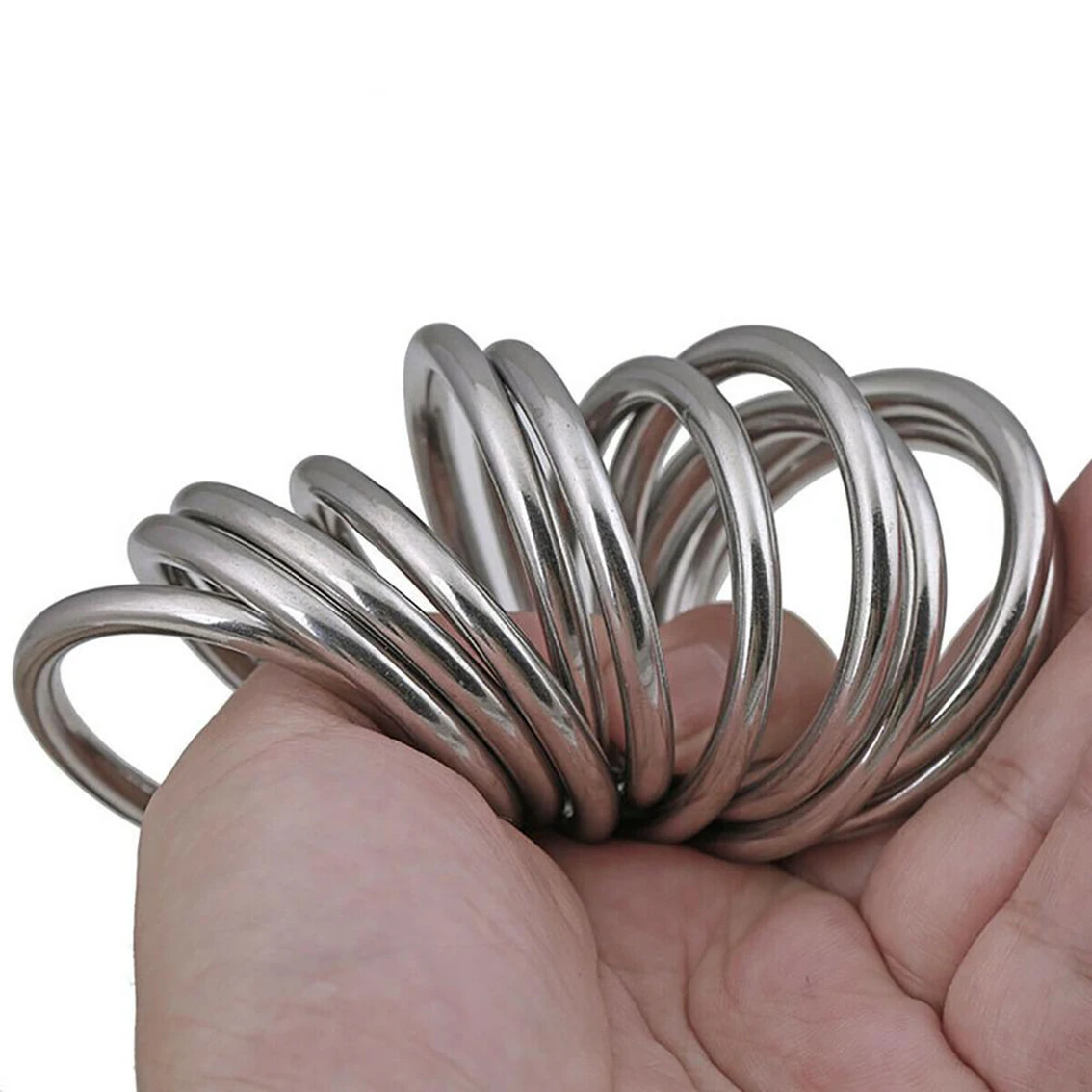 M3-M16 Heavy Duty Welded Round Rings Smooth Solid O Ring 304 Stainless Steel For Rigging Marine Boat Hammock Yoga Hanging Ring