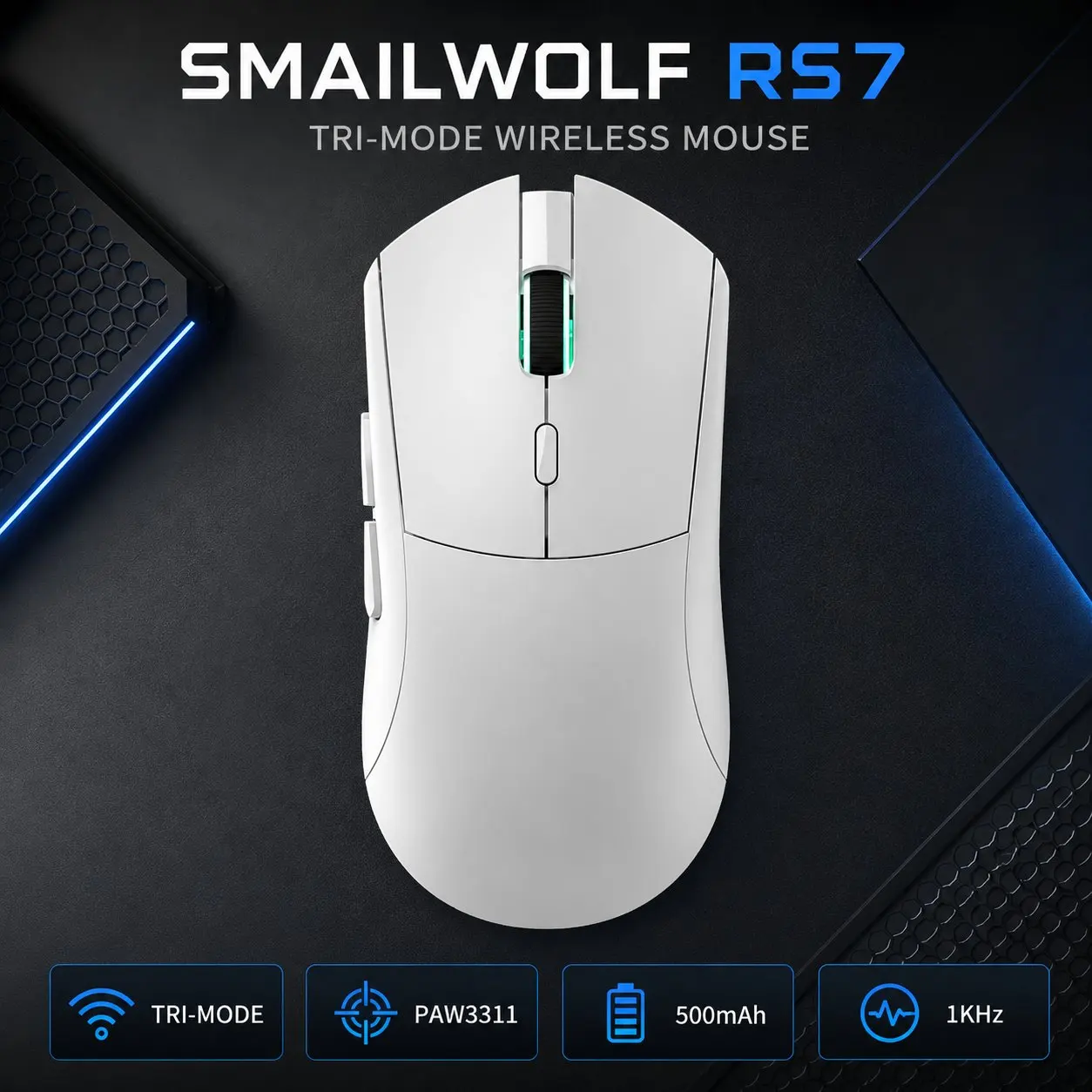 SMAILWOLF RS7 Mouse Gamer Sem Fio