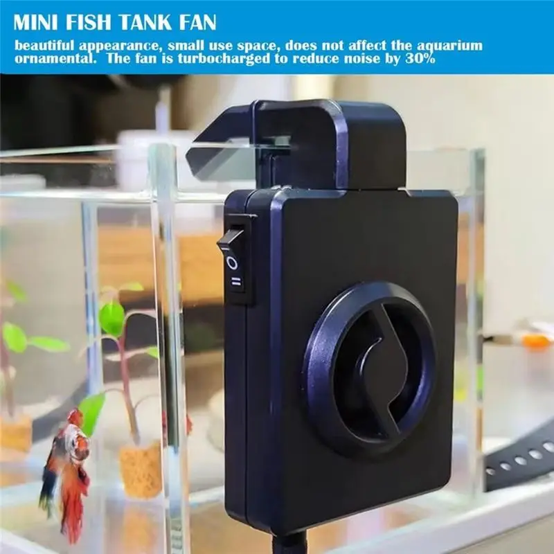 IALJ-Small USB Water Cooler Fan Aquarium Cooling Fan Household Aquarium Air Cooler Fish Tank US US Plug