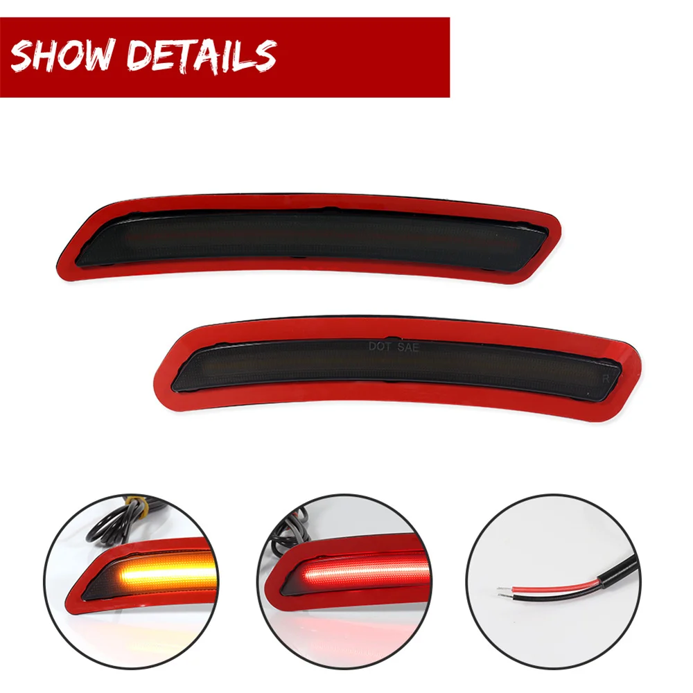 Gtinthebox Amber / Red / White LED Car Front Rear Fender Side Marker Reflector Turn Signal Lights For Toyota GR Supra 2020-2024