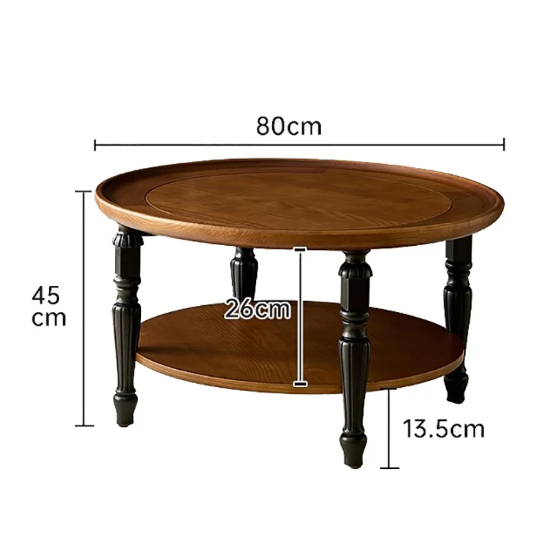 Premium Vintage Coffee Table Luxury Round Storage French Coffee Table Aesthetic Design Table Basse De Salon Room Furniture