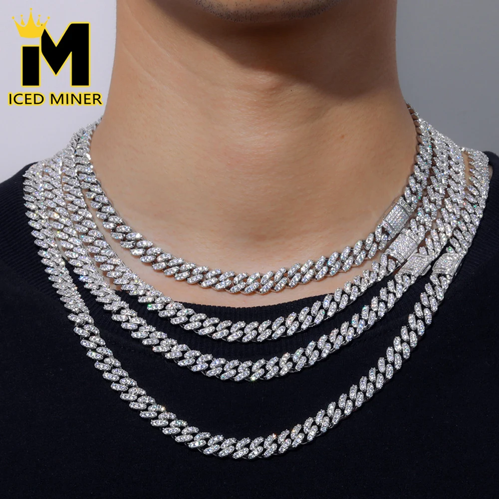 

8mm Icedminer 1 Row Zircon Iced Out Cuban Link Chain Necklace for Men Women Hip Hop Jewelry Free Shipping