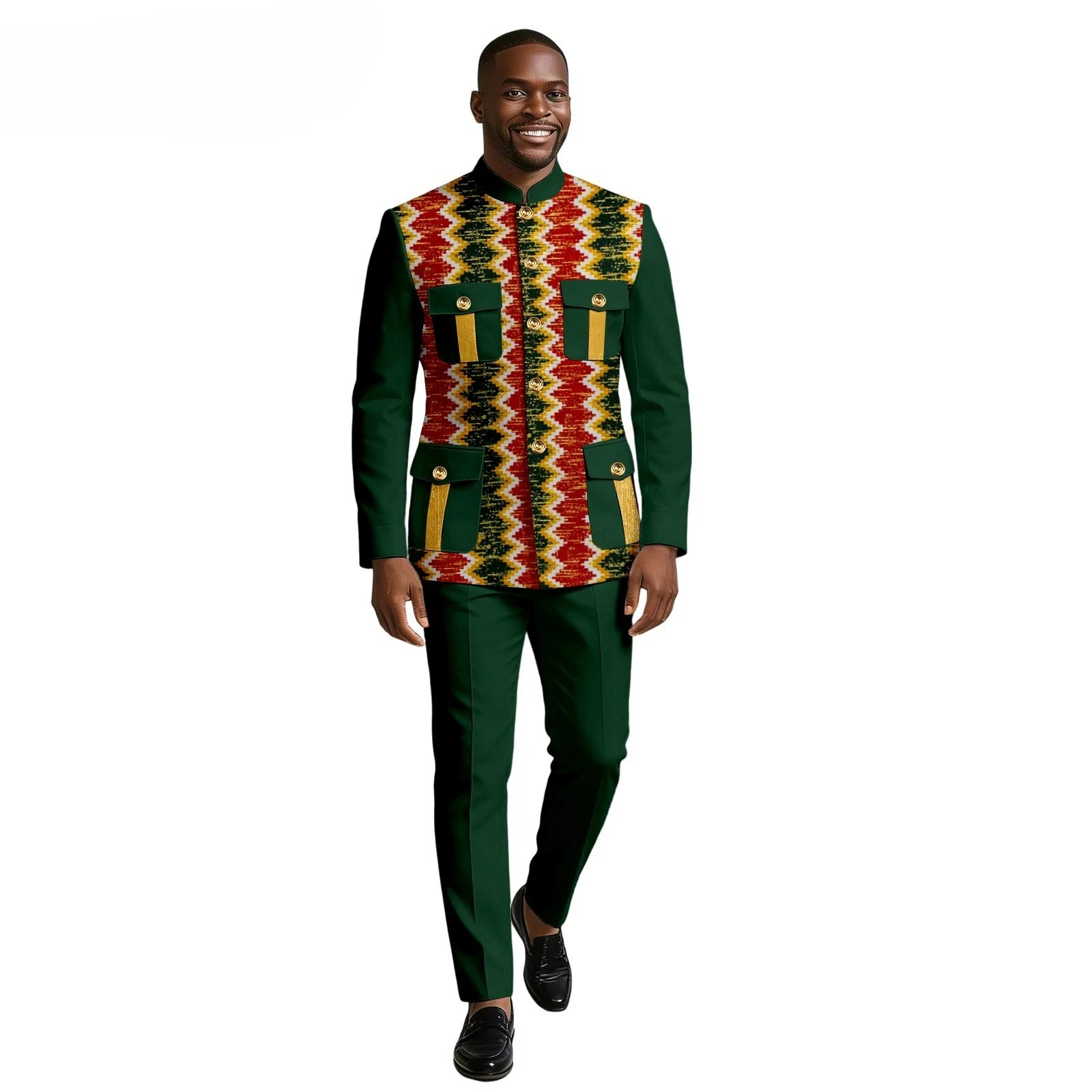 African Ethnic Men's Two-piece Set - Shirt + Pants - Casual Suit - New Wedding Suit  Men Clothing Tracksuit Men Clothes