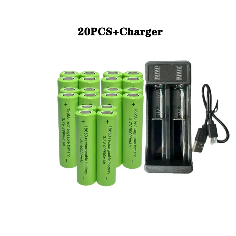 Best Sellers 18650 battery high-capacity 99900Mah 3.7V +charger,lithium-ion rechargeable battery for toy flashlights