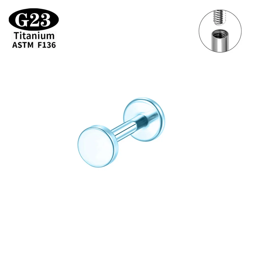 ASTM F136 Titan Innengewinde Lippenpiercing Nasenstecker Ohrringe Eloxierte Piercing-Körperschmuck Großhandel – Detail 5