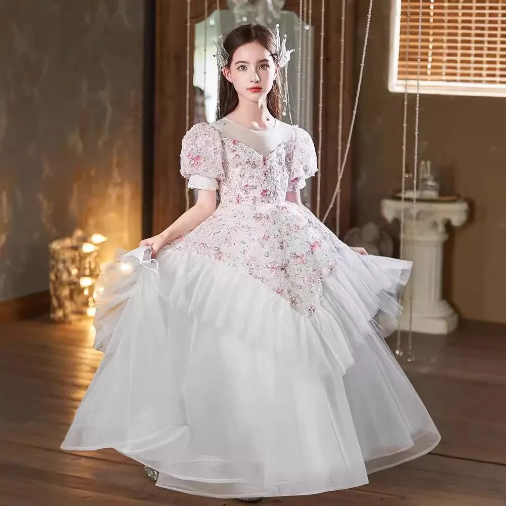 Robe de Soirée à Paillettes pour Fille de 2 à 10 ans, Tenue de Bal, de Mariage, d'Anniversaire, Nouvelle Collection 2025