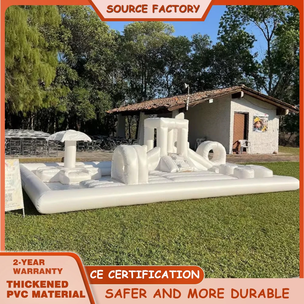 Colchoneta inflable elegante para salpicaduras, tobogán para parque acuático con equipo de juego suave y pozo de bolas, diversión al aire libre, regalo para niños, novedad de 2026