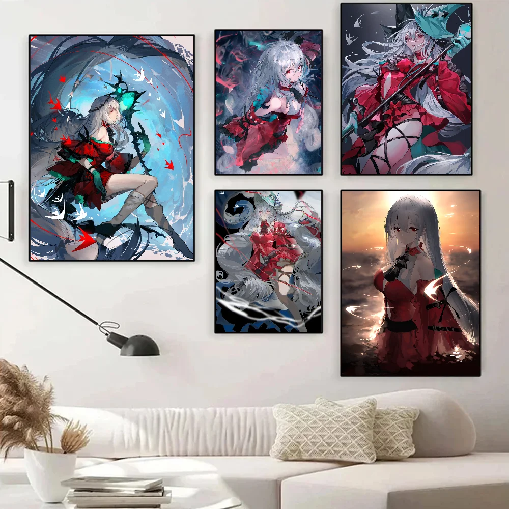 Skadi The Corrupting Heart Arknights Poster Self-adhesive Art Waterproof Paper Sticker Coffee House Bar Room Wall Decor