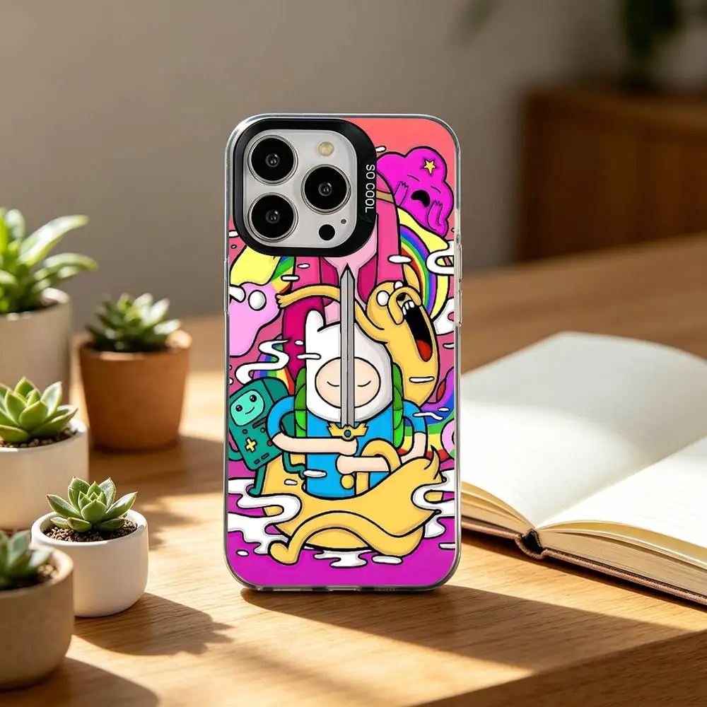 Cartoon A-AdventureS Time Phone Case For IPhone 17 16 15 14 13 12 11 Pro MAX Shockproof Back Anti Fall Cover view 2