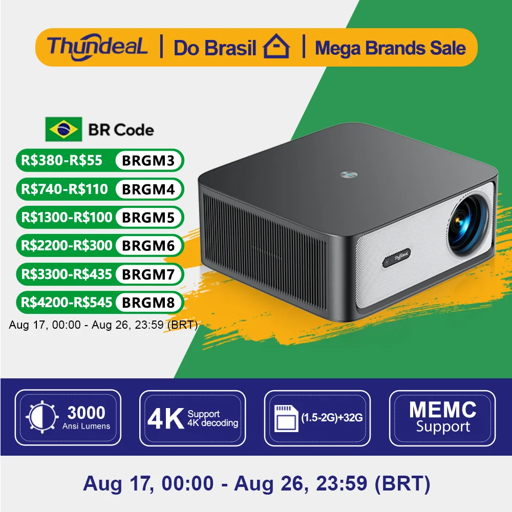 Projetor ThundeaL 1080P WiFi Full HD TD98Pro Android TD98 Pro 2K 4K 3D, Projetor de Vídeo com 3000 Ansi LED para Cinema em Casa