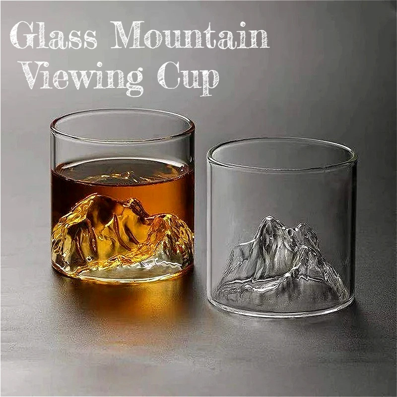 Glass Mountain Viewing Cup Japanese Mount Fuji Hidden Mountain Cup Japanese Whiskey Cup Home High Beauty Water Cup Creative