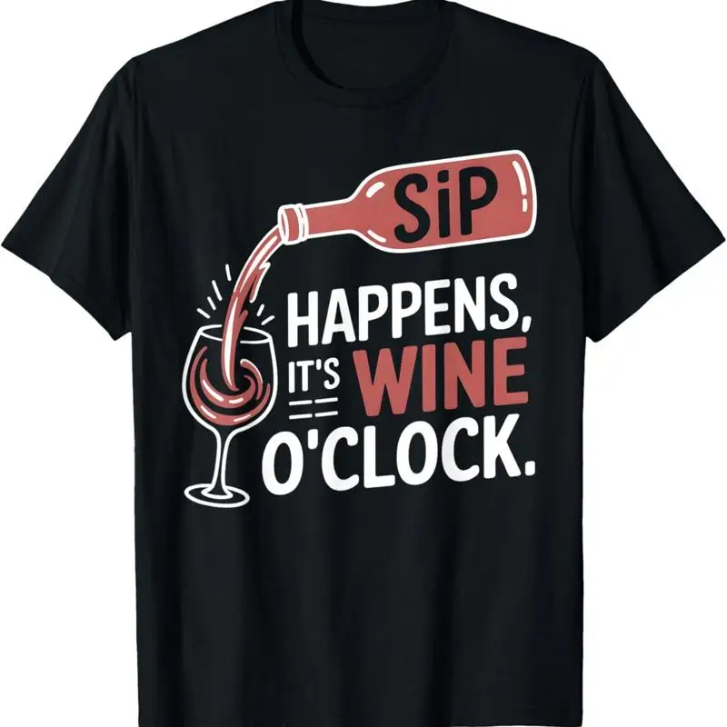 

Happiness It'S Wine O'Clock Funny Lover Women Mom T Shirt