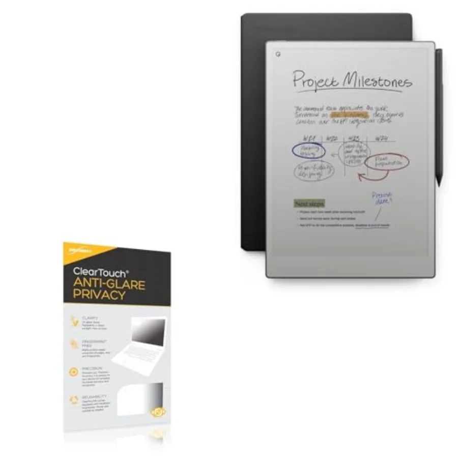 

Screen Protector Compatible with Remarkable Paper Pro - ClearTouch Anti-Glare Privacy 2-Pack Flexible Film in Transparent with