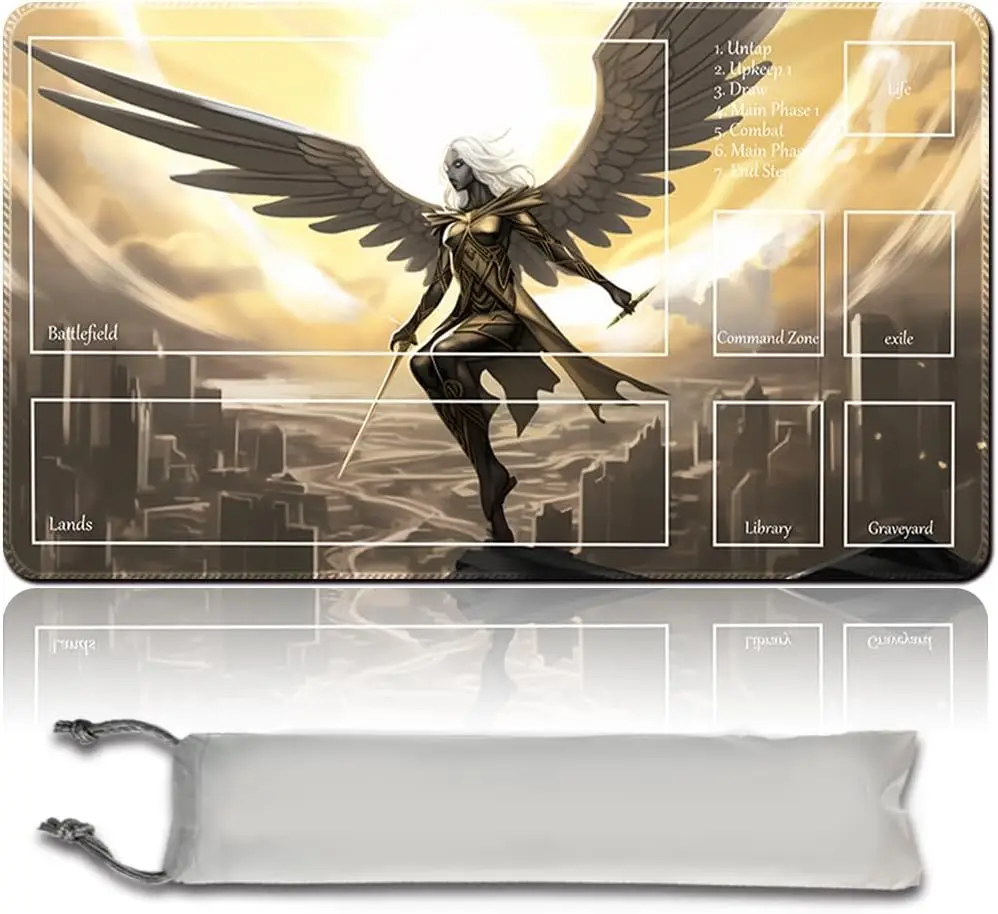 

MPLR BOARD GAME Avacyn, Angel of Hope - Board Game MTG Play Mats + Free Waterproof Bag, Stitched Edges, Smooth Rubber Surface, M