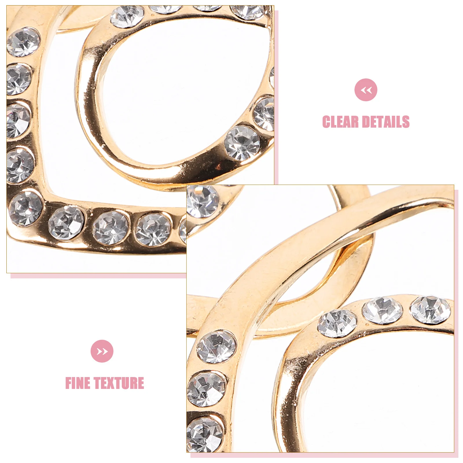 

2Pcs Stylish Scarf Buckle Rings Rhinestone Decorated Anti-Slip Clamp for Women Clothing Shawl Summer Fashion Accessory