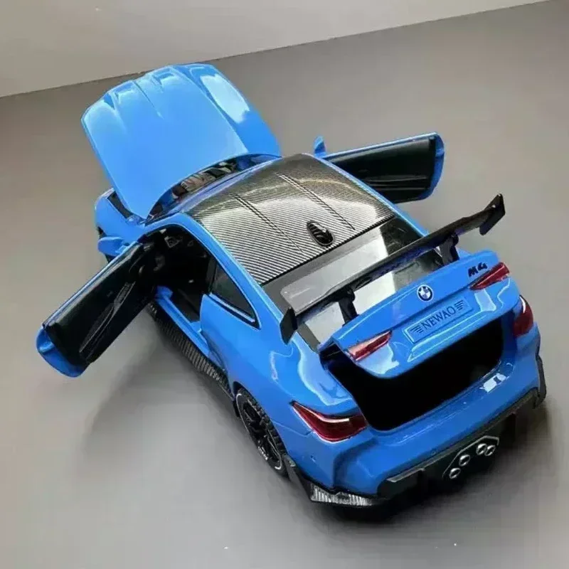 1:32 BMW M4 쿠페 스포츠카 높은 시뮬레이션 다이캐스트 금속 합금 모델 자동차 사운드 라이트 풀백 컬렉션 어린이 장난감 선물
