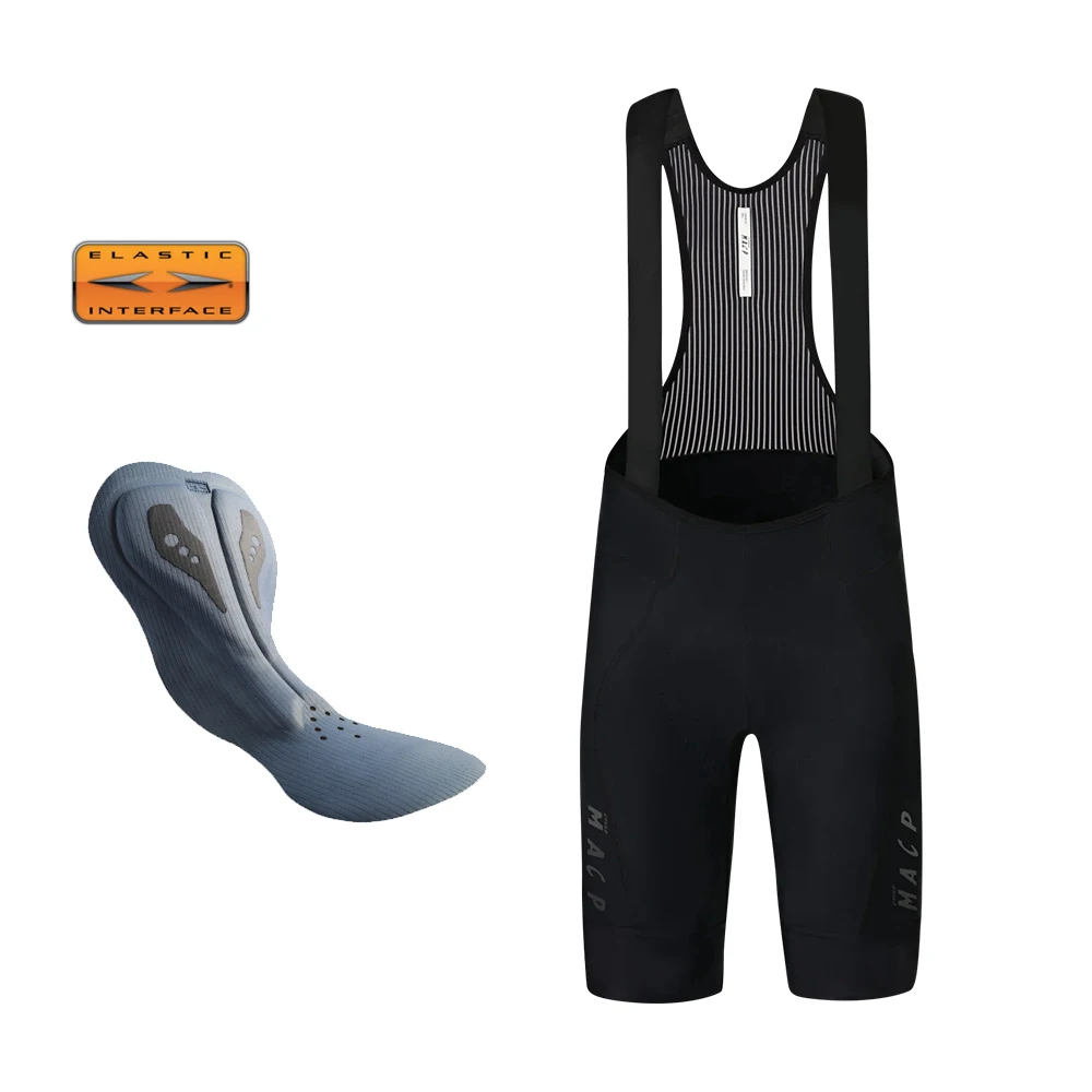 Herren-Radtrikot-Shorts Hochwertige Radsport-Trägerhose Pro-Team-Radshorts 7-Stunden-Elastik-Interface-Polster Rennrad-Shorts