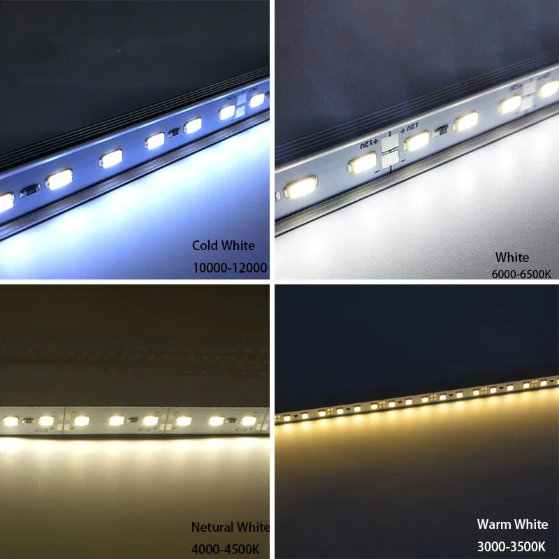 DC 12 V 24 V LED Hard Bar Lights SMD 5730 50cm 36LEDs Aluminum Showcase Strip Light WHITE/WARM WHITE/ RED/GREEN/BLUE