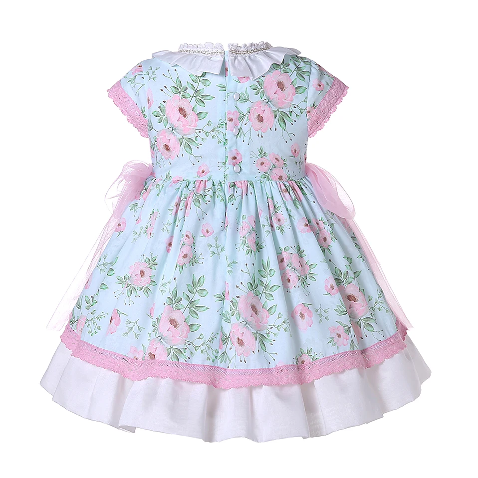 Pettigirl Summer Fancy Flower Party Dresses New Children Girls  Size Age 2 to 10Y Old Elegant Kids Clothes & Hairband