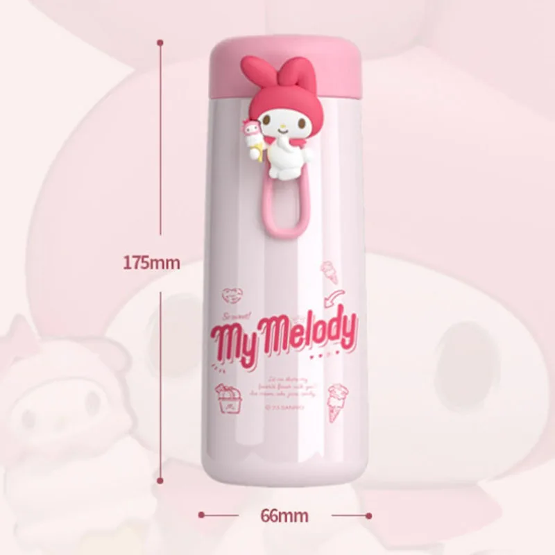 Sanurgente Kuromi-Bouteille thermos en acier inoxydable pour enfants, d'extraction à vide, eau isolée, dessin animé mignon, tasse à café Kawaii