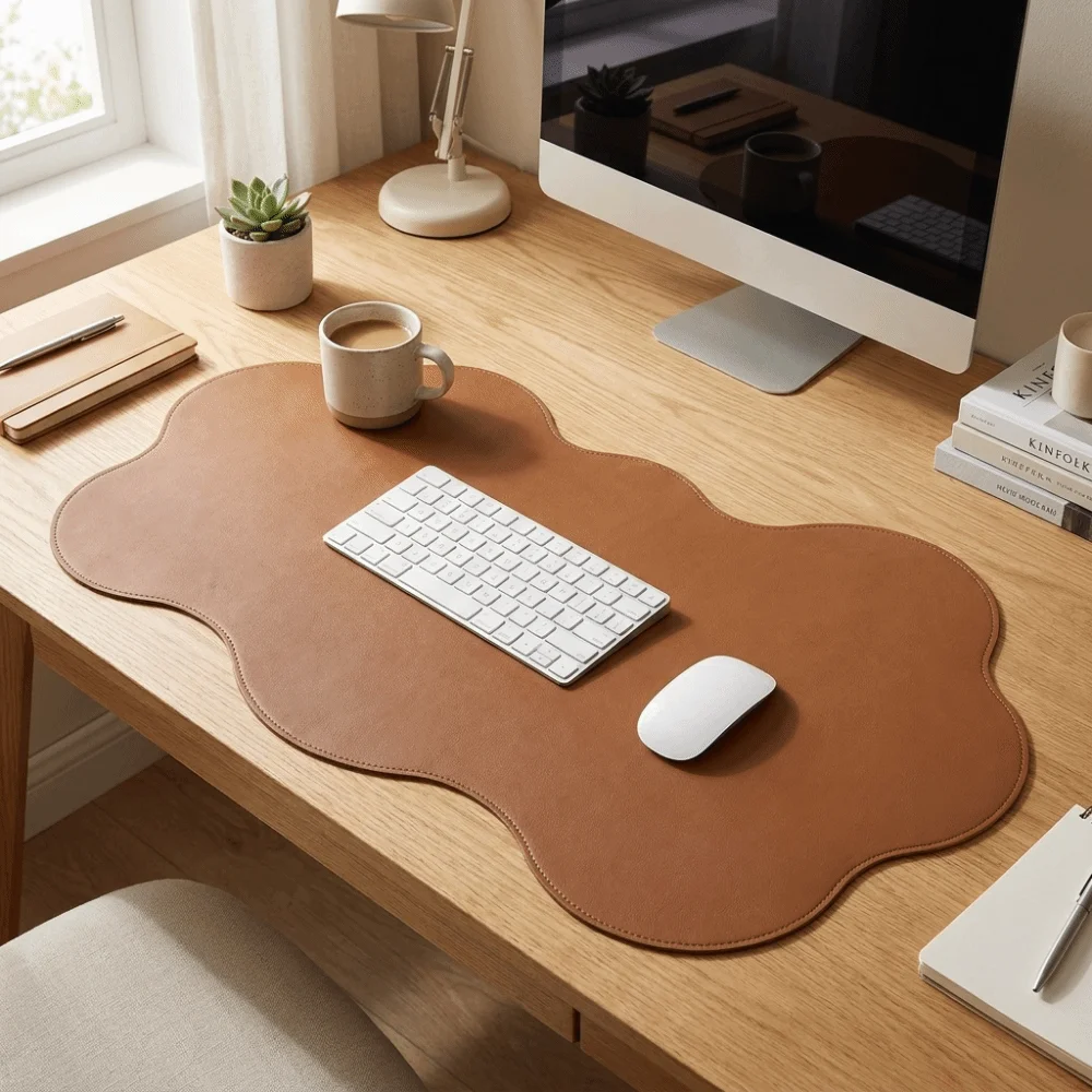 Cute Irregular Cloud Shaped Desk Pad Non-Slip Quick-Drying Placemat Absorbent Versatile Keyboard Mat Office