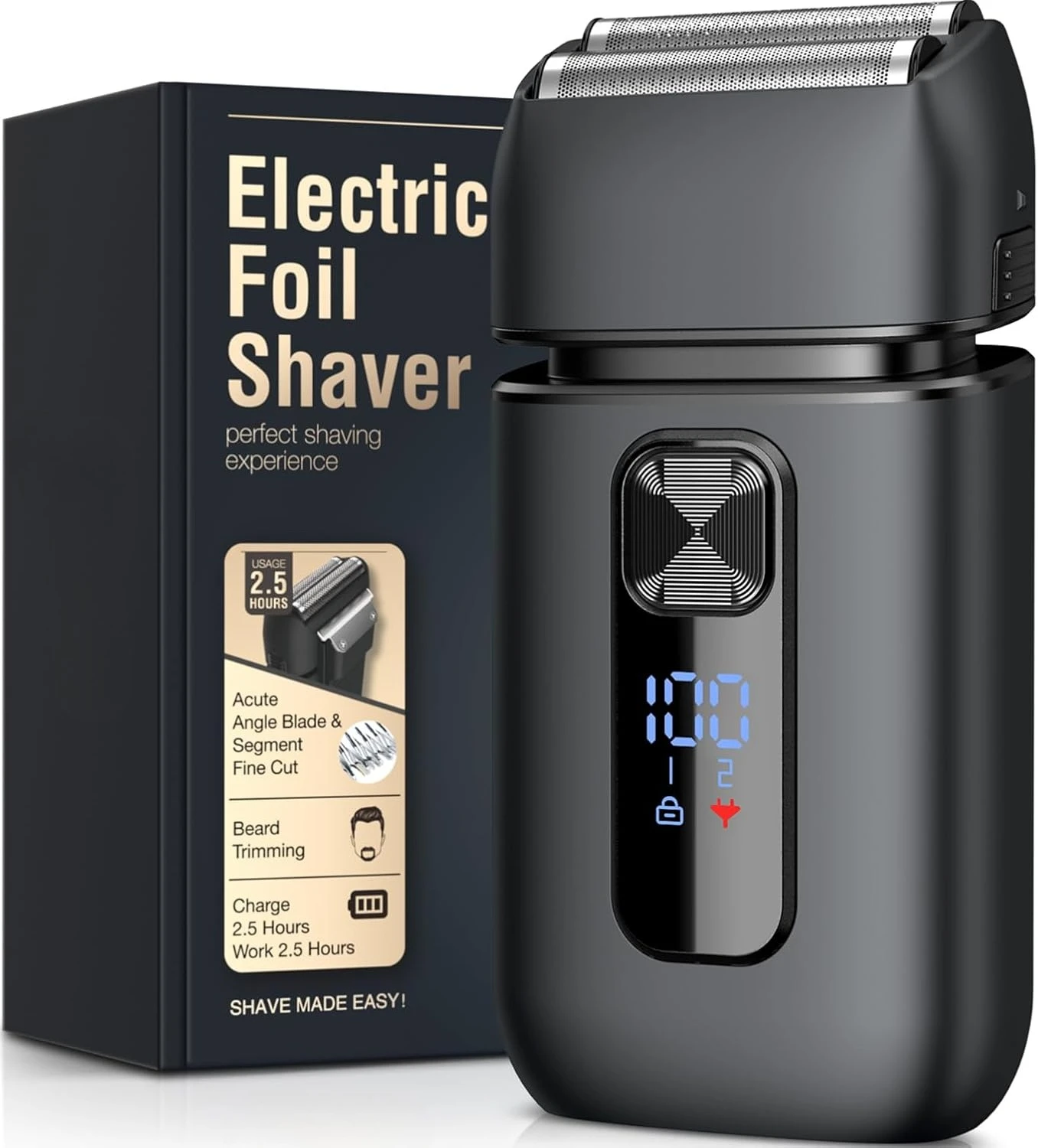 2026 New Upgrade Brightup Foil Shaver, Electric Razor For Men, Upgraded Electric Shaver With Pop Up Trimmer, USB-C Rechargeable,
