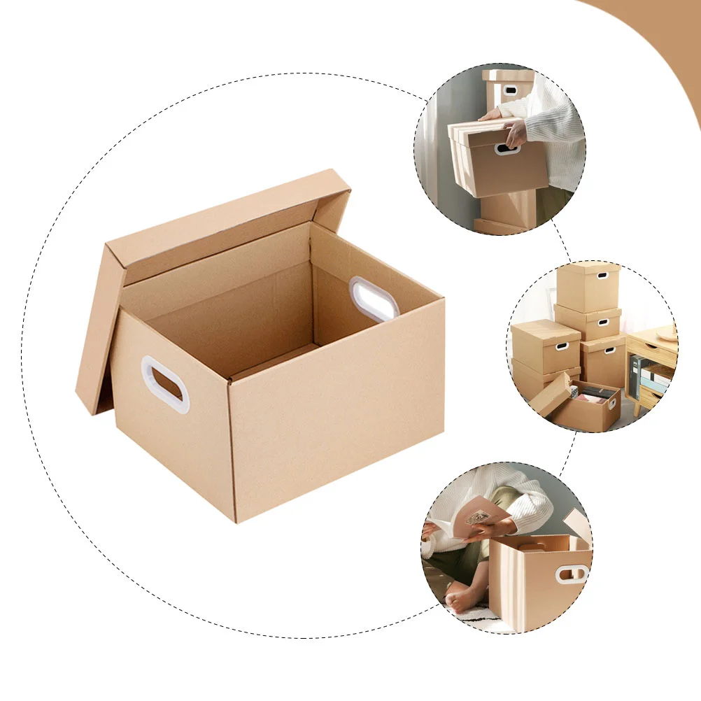 File Storage Carton Case School Office Organizer Document Holder Keeper Portable for Binder Clips Folders