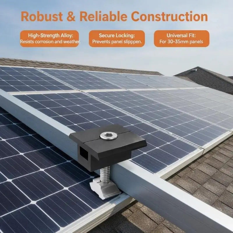 1PCS Solar Panel Mounting Brackets, Solar Panel End Clamps, Centre Clamps, For PV Solar Panel Solar Module