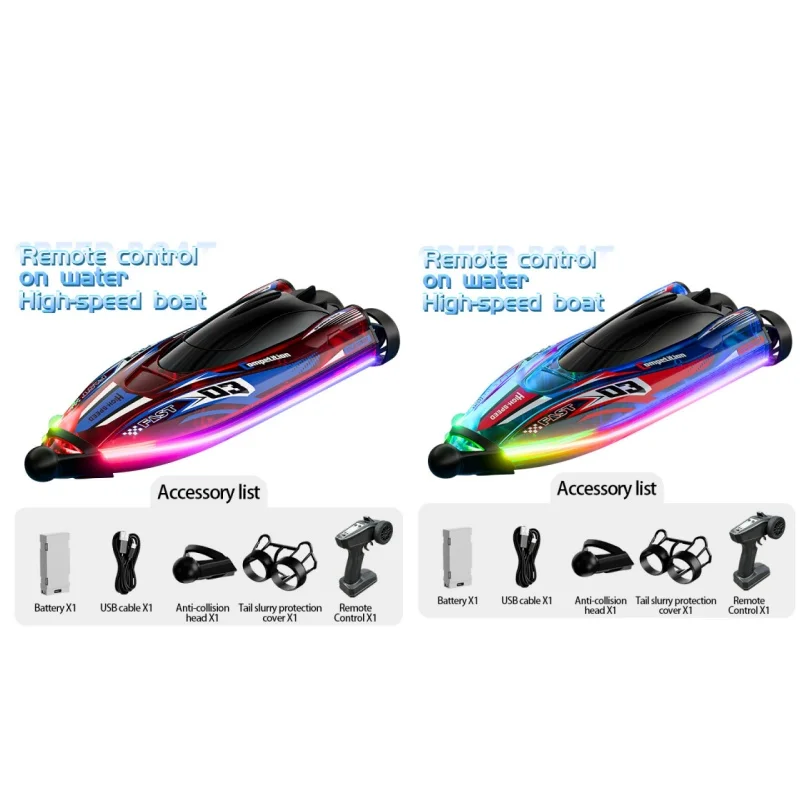 JJRC S25 Brushless RC Boat 2.4G High Speed Racing Boat 360 Flip Waterproof LED Lights Remote Control Ship Pool Toy for Kids
