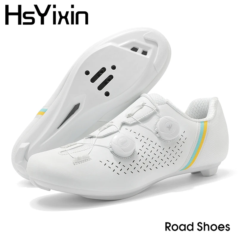 

Cycling shoes MTB men's and women's white breathable self-locking shoes road bike cycling shoes non-slip bicycle flat sneakers